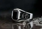 Black Onyx Silver Ring Sigil of Lilith Onyx Ring Lilith Ring Lilith Signet Ring