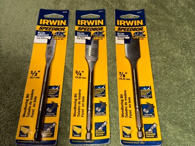 IRWIN SPEEDBOR  1/2'', 3/4'', 7/8'' WOOD DRILL BIT NEW SEALED