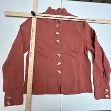 CITRON OF SANTA MONICA JACKET Womens TROPICAL Rust Silk Linen Small