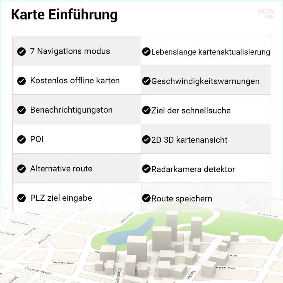XGODY 7 Zoll Bluetooth GPS Navi Navigationsgerät Auto PKW LKW Navigation AV-IN - Bild 4 von 4