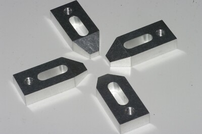 EDM ALUMINUM CLAMP SET OF FOUR WITHOUT HARDWARE 1/4 20 THREADS. NO HARDWARE  