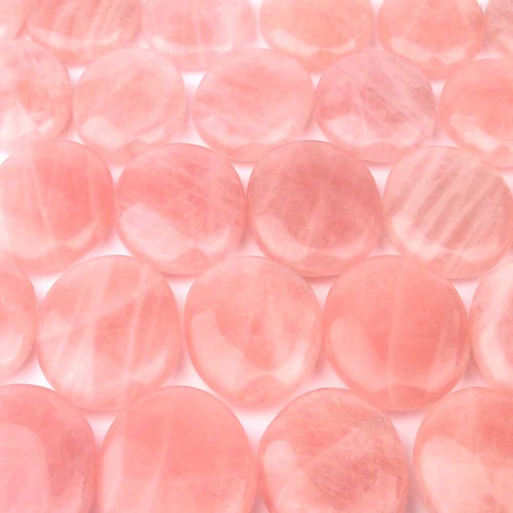 Rosenquarz Handschmeichler Massagestein Ø ca. 43 – 46 mm | 30 - 35 g AA-Qualität