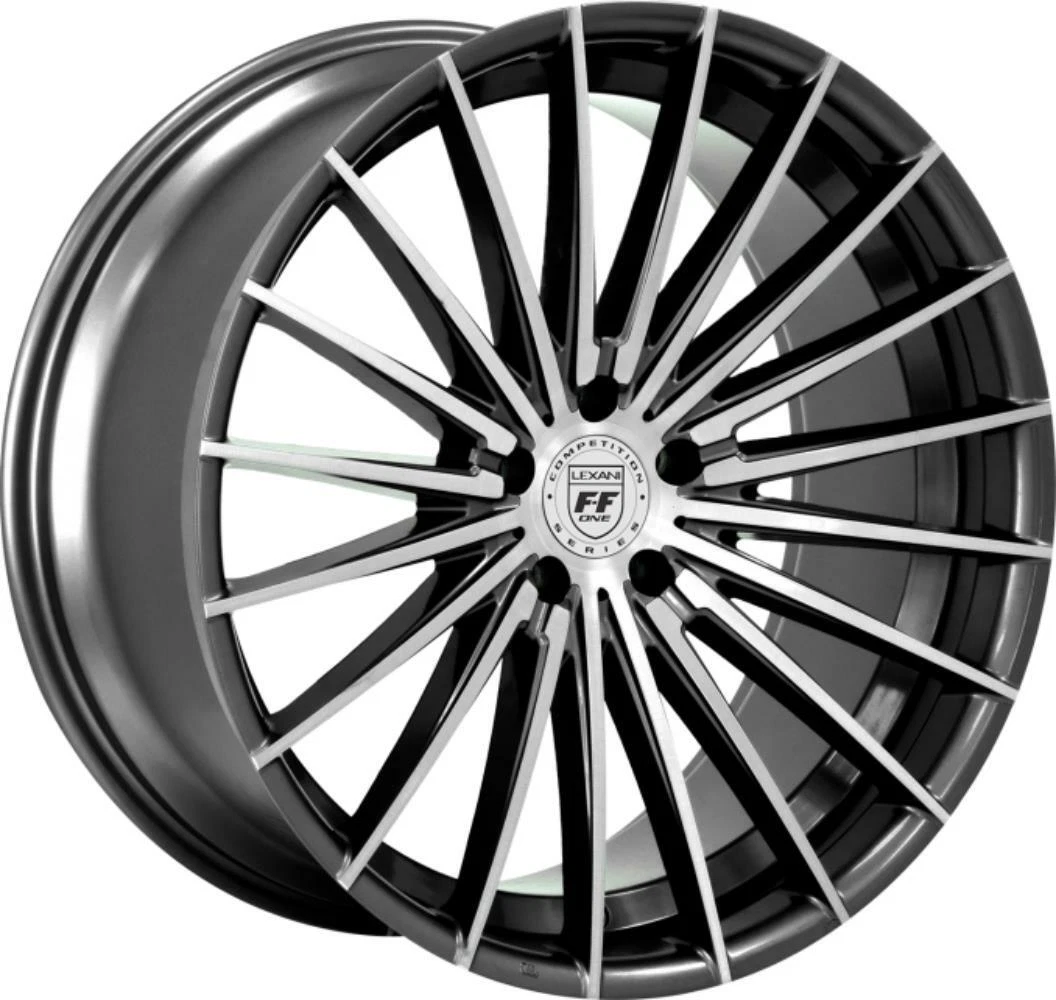 20 inch 20x9 Lexani RESSA Machined & Black wheel rim 5x120 +35