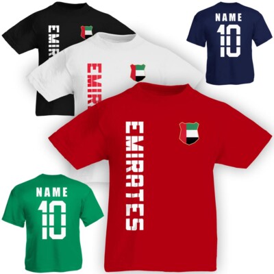 Kinder T-Shirt Trikot Arabische Emirate Emirates inkl. Name & Nummer S M L XL XX