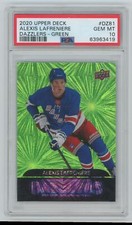 2020-21 UD Dazzlers Green Rookie Alexis Lafreniere RC PSA 10 New York Rangers