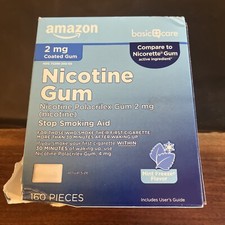 Nicotine gum 160 pieces, Damaged Box, 7/26 Expiration Date