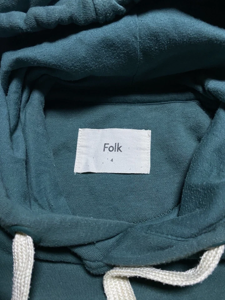 Vintage Folk Embroidered logo design box fit y2k hoodie M Size Man Foto 3 de 4