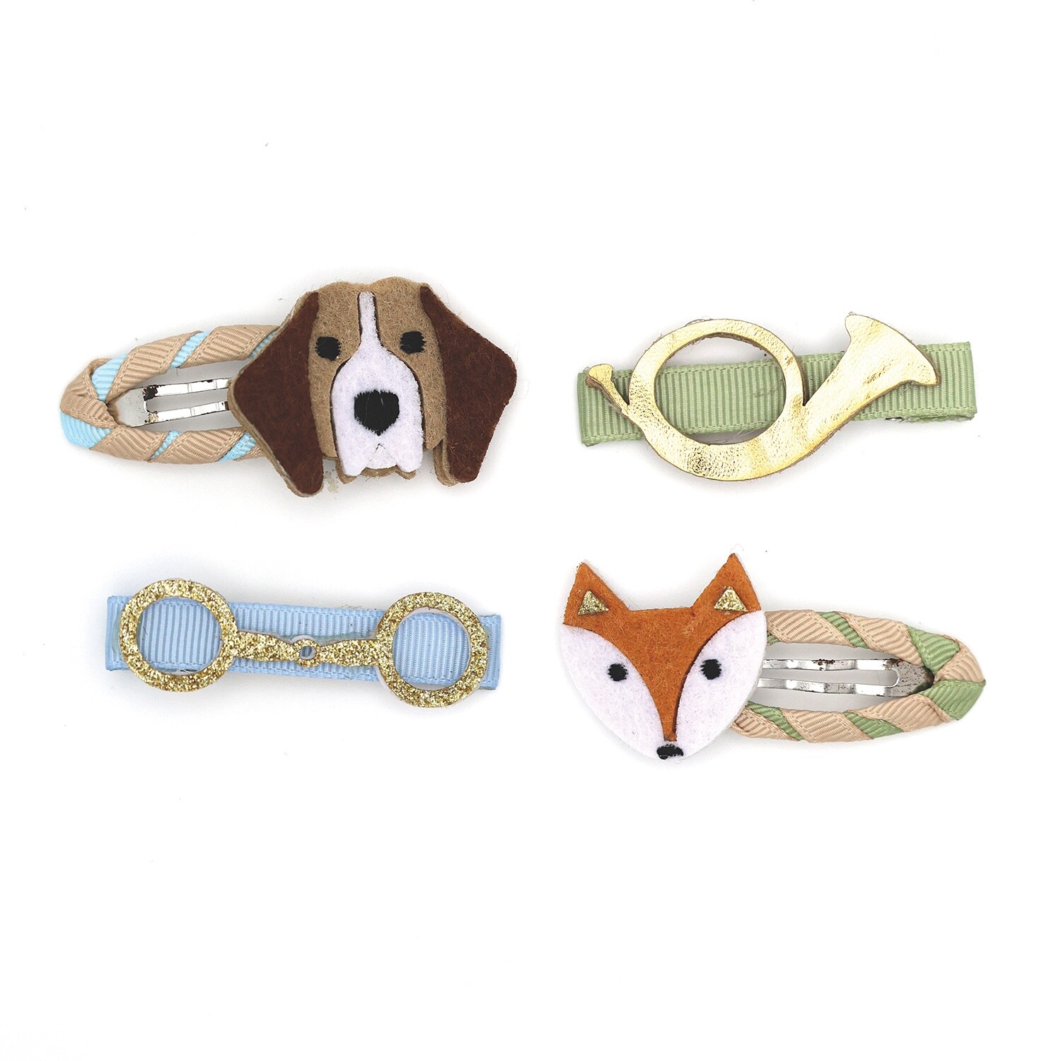 Equetech Fox & Hounds Luxury Hair Clips - Set Of 4 - Country Gift *SALE* RRP £10