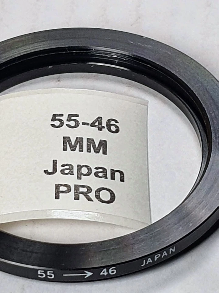 55-46mm Step-Down Lens Filter Converter Adapter Ring 55mm-46mm Metal E55 to E46 - Image 3 of 4