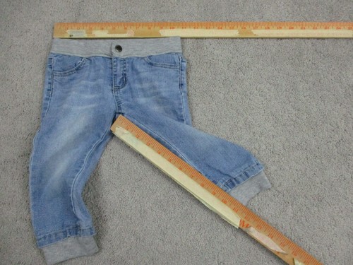 DKNY Crop Pants Girls 5T W21in Blue Jeans Chambray Capri Summer Stretchy Button - Picture 4 of 8