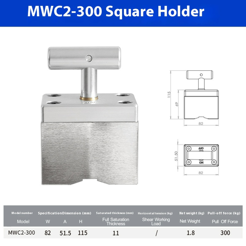 MWC2 Supporto magnetico quadrato per saldatura angolo retto strumento di bloccaggio magnetico clip G/F - Foto 13 di 15