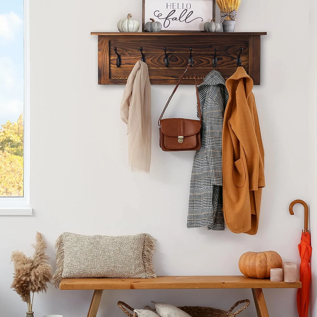 Antique 5-hook Wall Coat Rack, Coat Rack Wall Ideas