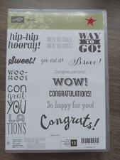 Stampin' up! Bravo Stamp Set Congrats Hooray Way to Go Happy for You Sweet