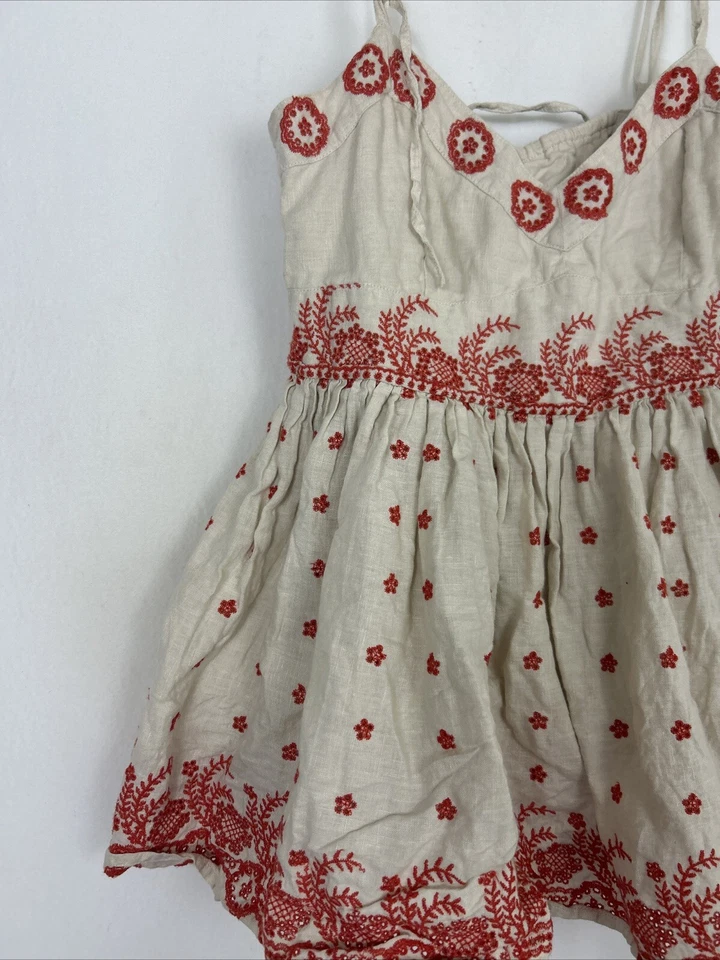 Top Lithe from Anthropologie de piel de lino bordado con cordones espalda talla 8 boho Foto 2 de 4