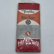 TRIMTEX RED FINE Bias Vintage Fold Tape TRIM 5 yards