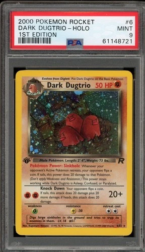 Pokemon Dark Dugtrio Team Rocket 1st Edition Holo Rare #6 PSA 9 Mint