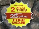 Vintage 1950s Atlas Tires Promotional Dealer Display Sign Gas & Oil NOS