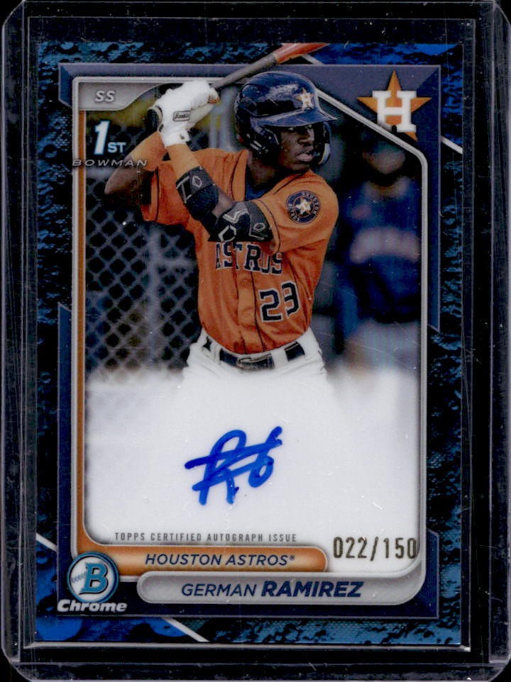 2024 Bowman German Ramirez Chrome Auto Blue Lunar Refractor 1st #22/150