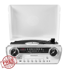 Crosley CR6047A-WH White Record Player Radio CD Aux