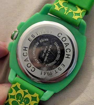 WORKING Coach W914Lim Analog Watch LOGO green | eBay display picture 1