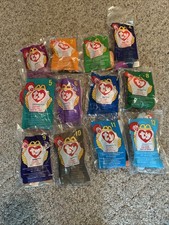Complete SET of 12 1998 Ty Teenie Beanie Babies McDonalds Happy Meal Toys SEALED