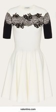 Valentino Garavani Stretched Viscose and lace ivory dress size XS