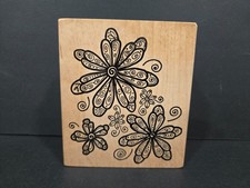 1990's Magenta Rubber Stamp, 14515-O, Floral Design, Flowers, Daisies
