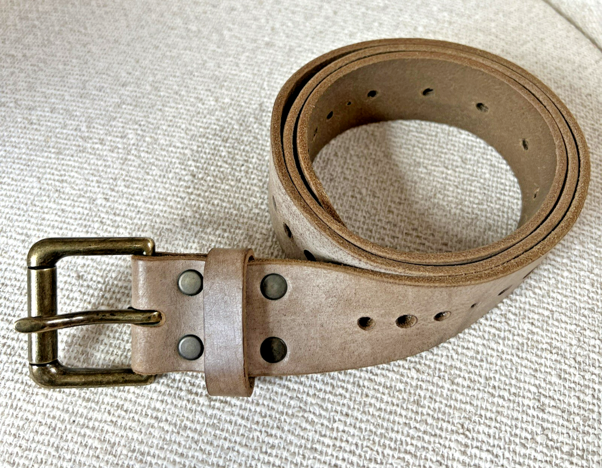 Brave NWOT Greystone Italian Full Grain Leather Belt Brass 