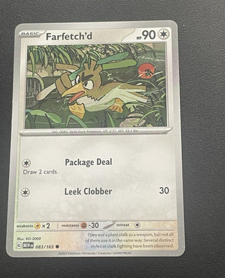 Pokemon TCG Scarlet & Violet 151 Farfetchd Shellder Rhyhorn Pinsir Electabuzz
