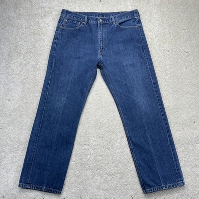 Levis 505 Jeans Mens 40x31 Blue Denim High Rise Straight Leg Regular Fit
