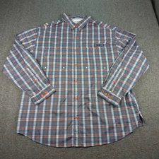 Columbia PFG Shirt Mens 2XL Plaid Super Tamiami Fishing Vented Casual Omni Shade