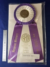 Vintage AKC Dog Show RESERVE WINNER '85 Rosette Westbury Kennel Association NY