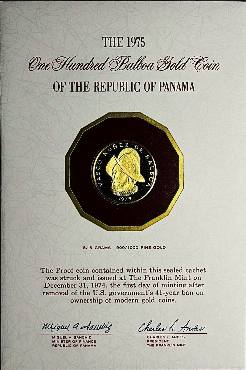 1975 Panama GOLD 100 Balboa Proof Coin - AGW .2361 oz. | eBay