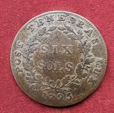 Geneva 6 Sol 1795 Silver (Billon) Coin Switzerland