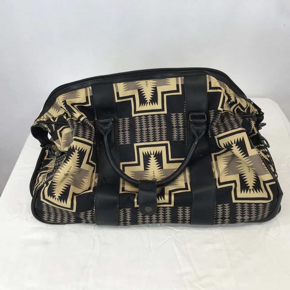 Bolsa de viaje Pendleton Harding con estampado de manta enrollable bolsa de viaje equipaje negro tostado Foto 4 de 4