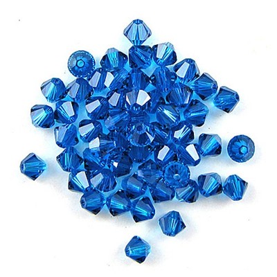 24 4mm Swarovski crystal xilion bicone 5328 Capri blue