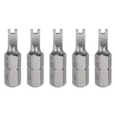 5pcs U Shape Screwdriver Bits U 2.0 1/4" Hex 1" Length S2 Magnetic U Type