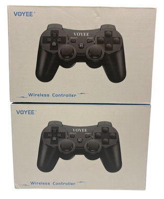 LOT OF 2-NEW VOYEE Wireless Gaming Controller For PS3 Playstation 3 Black