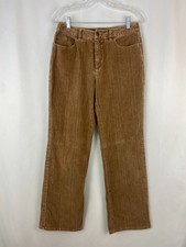 Talbots Womens Size 8 Petite Brown Corduroy Flare Pants Stretch 90s Academia Y2K