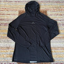 Nike Air Jordan Black Center Jumpman Print Hoodie Black Pullover XLT XL Tall