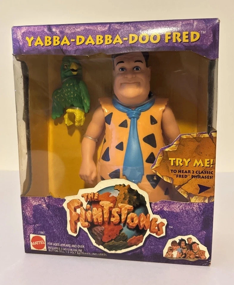 Figura parlante 93 de la película Picapiedra Yabba-Dabba-Doo Fred y Mattel Big Bite Fred Foto 3 de 4