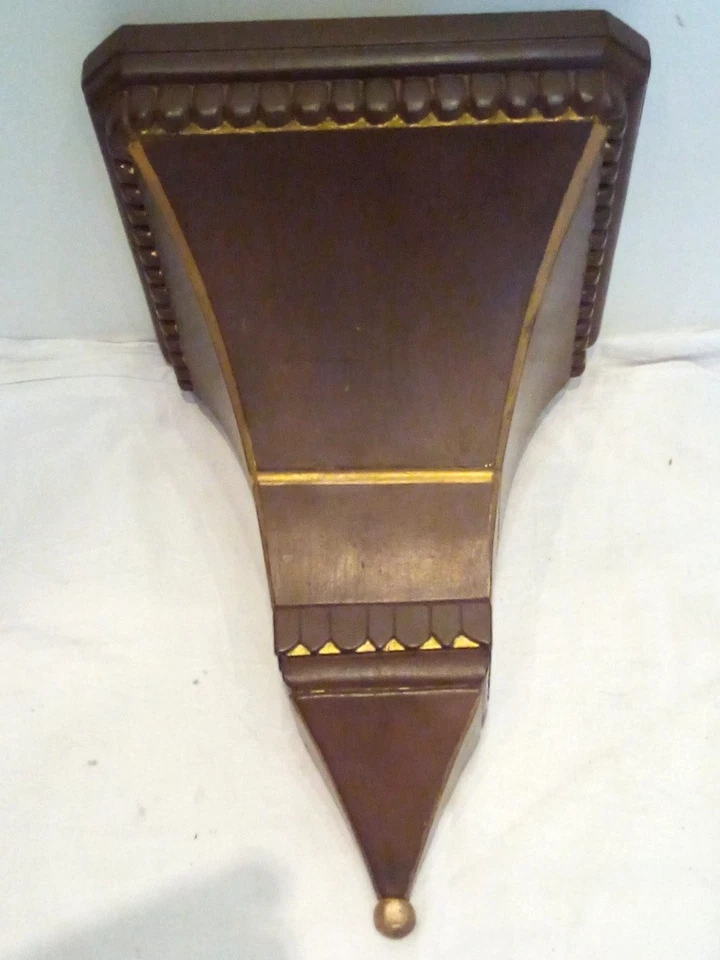 schwere Barock Wandkonsole um 1900 gefasst und geschnitzt - 2,8 Kilo - Bild 2 von 4