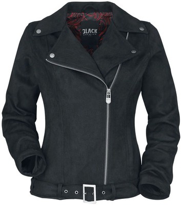 Black Premium by EMP Damen schwarze Kunstlederjacke im Biker-Style