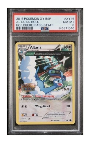 Pokemon Altaria XY Roaring Skies STAFF Prerelease Holo Promo XY46 PSA 8