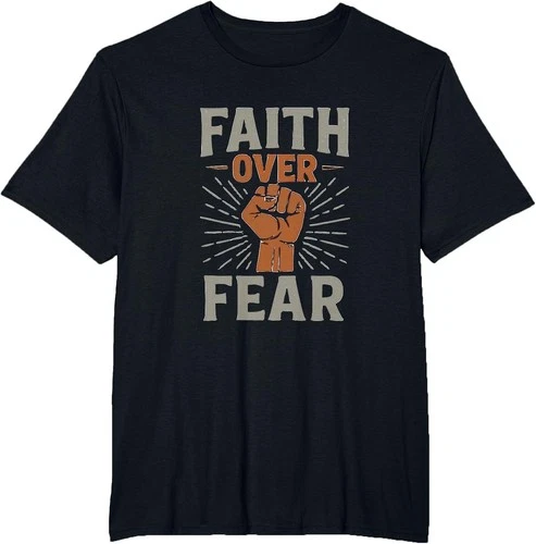 Faith Over Fear Graphic Tee - Inspirational Design - product listing photo