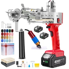 Cordless Rug Tufting Gun with Carpet Trimmer Kit, Tufting Gun Starter Kit with 2