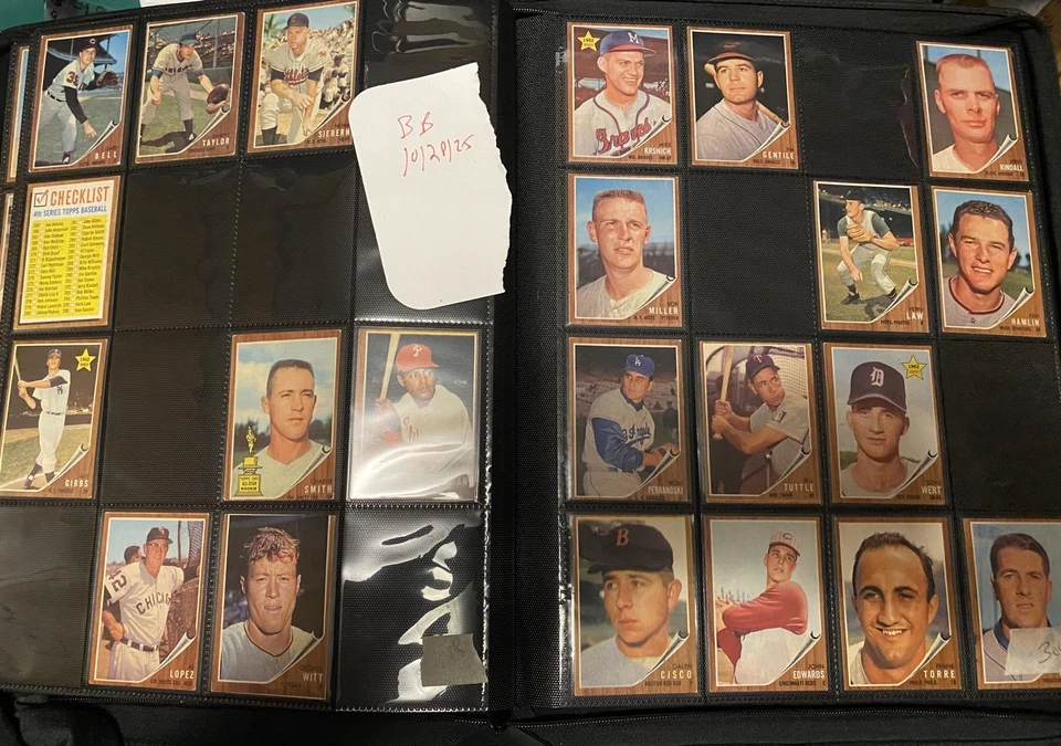 Lote de 240 tarjetas de béisbol Topps 1962 vintage bonificación 55 Bowman 65 Foto 4 de 4