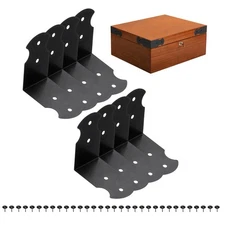 8 Pcs Decorative Corner Brackets, 1.7"x1.7"x1" Metal Corner Protectors, Black