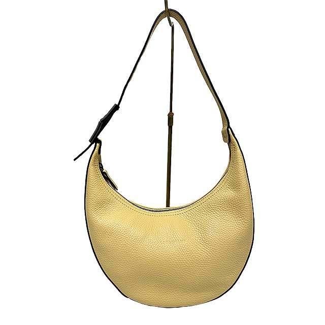 Longchamp Le Roseau Essential S Yellow Leather Hobo Bag Auth