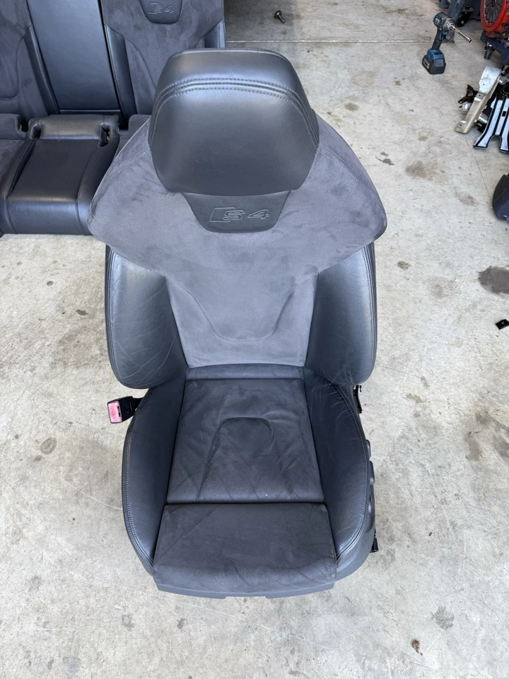 AUDI A4 S4 B8.5 2009-2016 NEGRO ALCANTARA/CUERO JUEGO ASIENTOS DELANTEROS Y TRASEROS Foto 2 de 4
